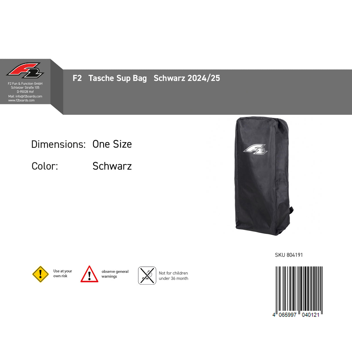 F2 Tasche Sup Bag Schwarz 2024/25