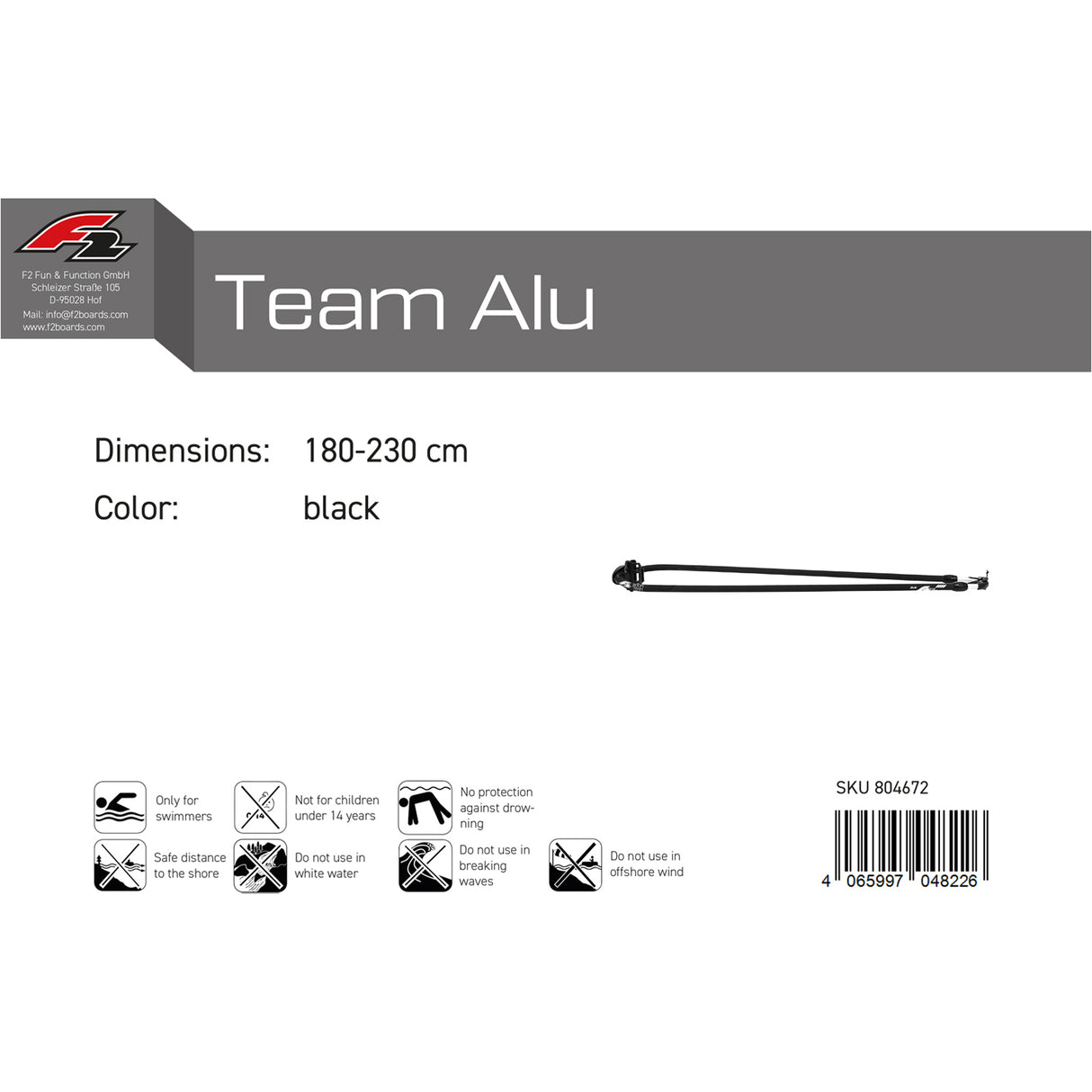 F2 Gabelbaum Team Alu RDM Modell wählbar Schwarz 2024/25