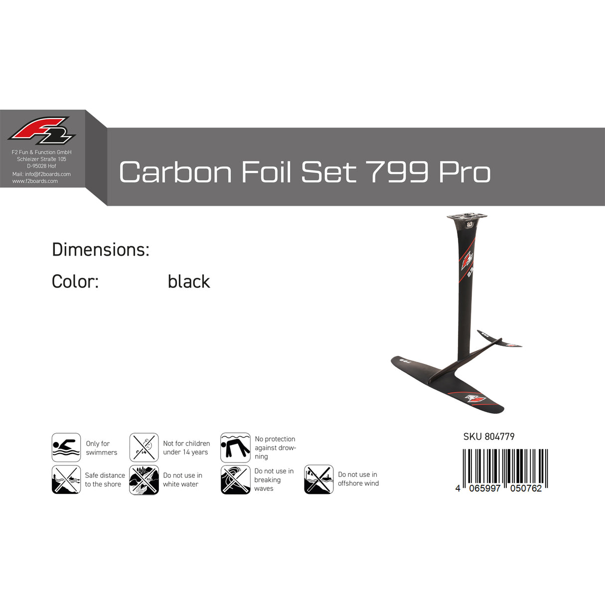 F2 Foil Carbon Foil Set 799 Pro Schwarz 2024/25