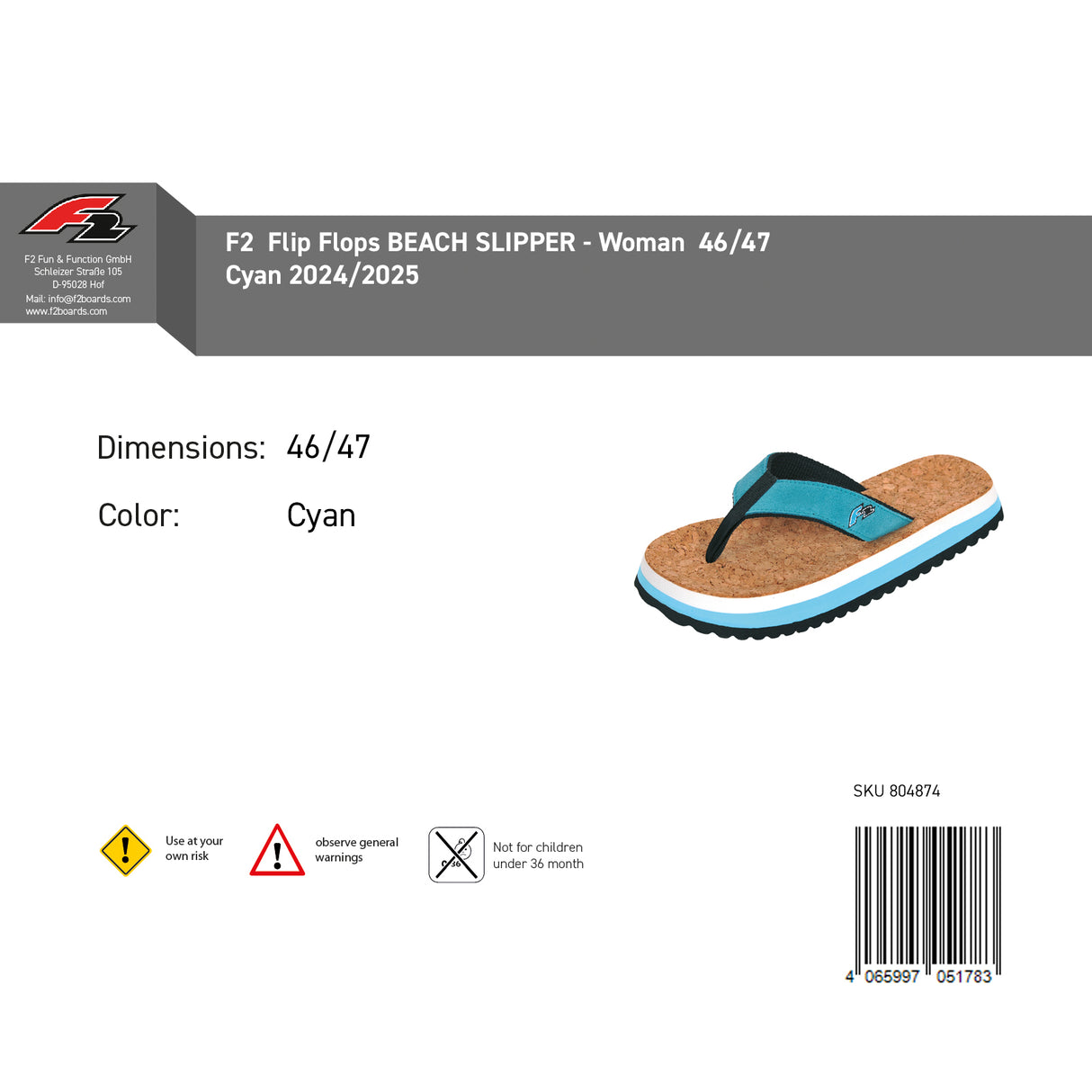 F2 Damen Schuhe Beach Slipper Flip Flops Farbe/Größe wählbar 2024/25