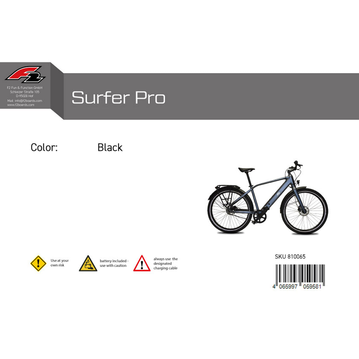 F2 E-Bike Touring Citysurfer Premium Pedelec 18,5kg 27,5" Schwarz