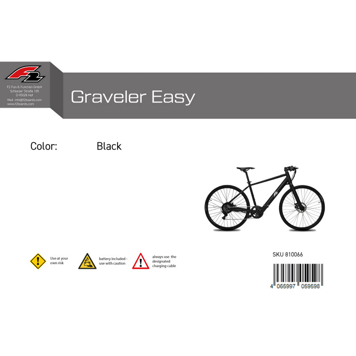 F2 E-Bike Graveler Easy Pedelec 19kg 27,5" Schwarz