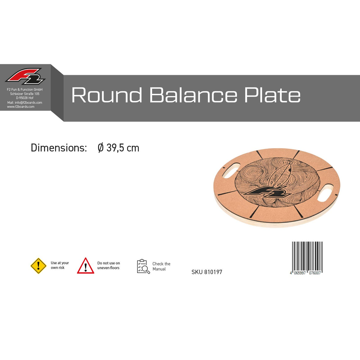 F2 Round Balance Plate Balancier Platte Balance Training