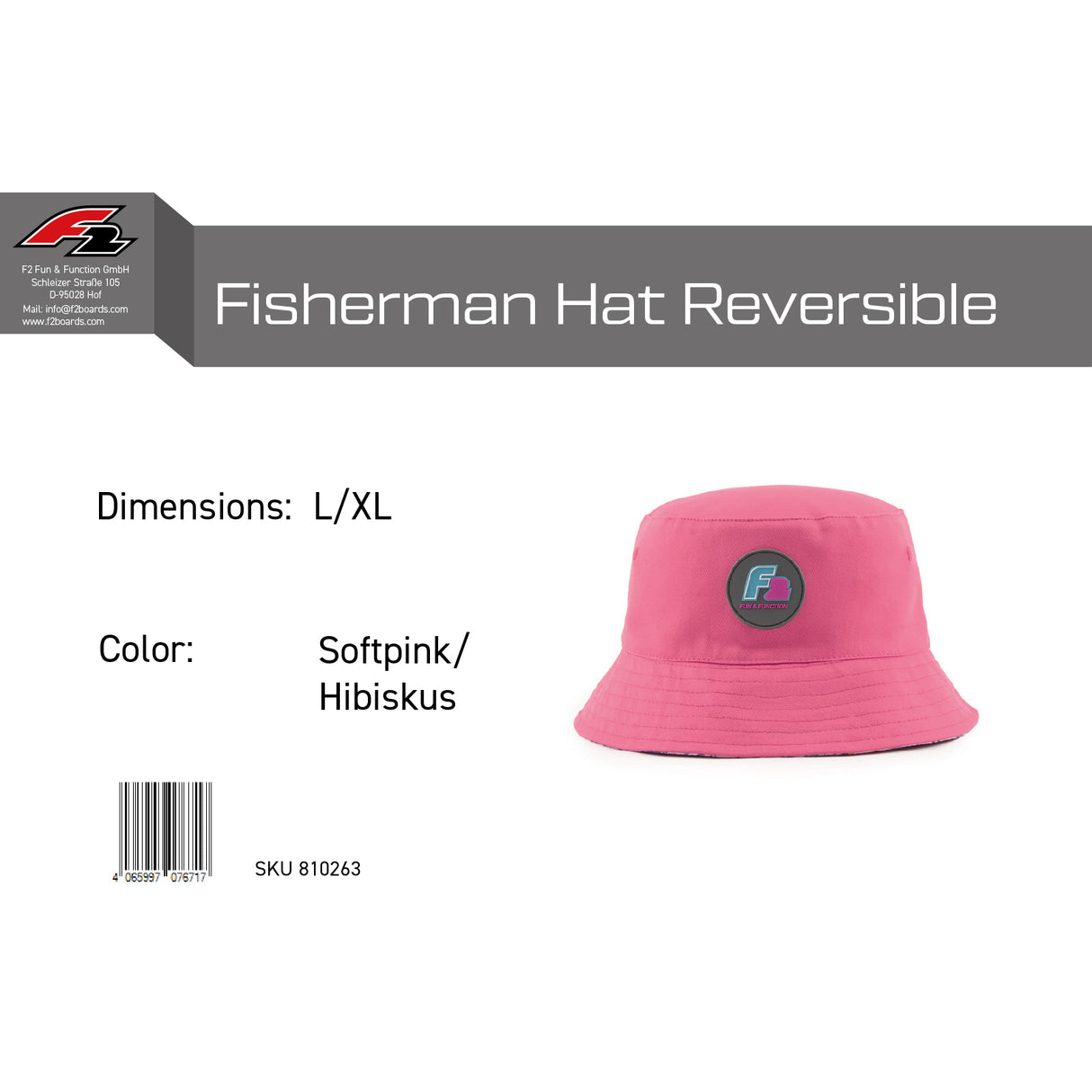 F2 Retro Fisherman Hat Wende Hut - Größe/Farbe wählbar