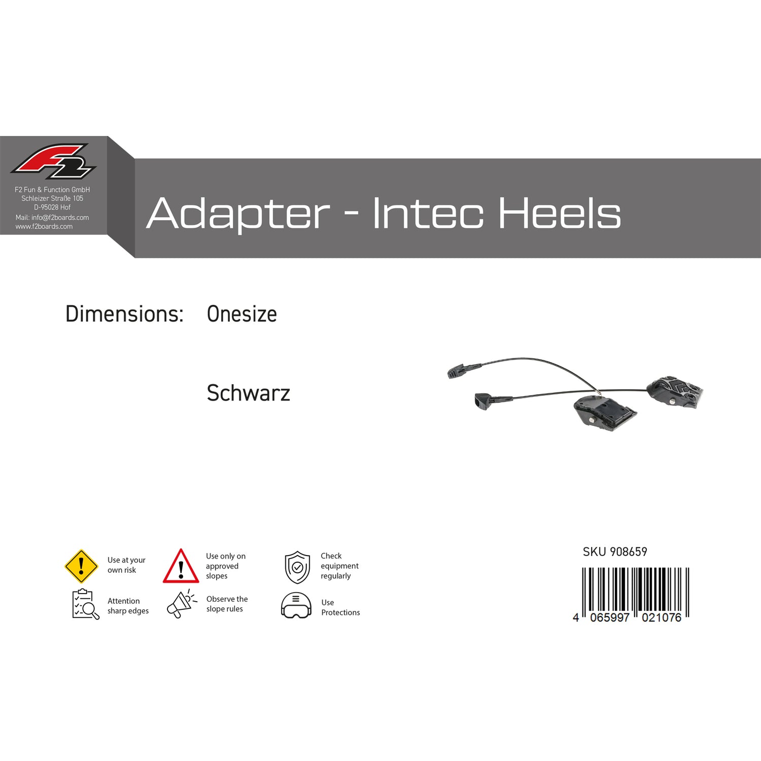 F2 INTEC Step in Adapter Absätze für Hardboots von Deeluxe UPZ VIRUS RAICHLE