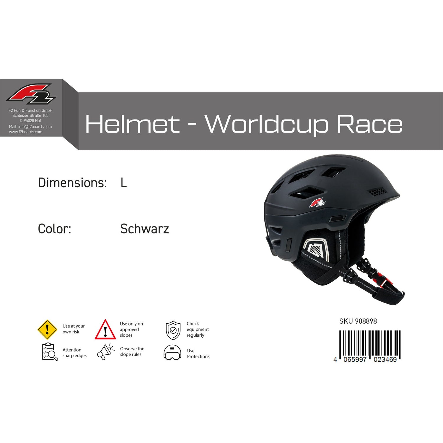 F2 Herren Snowboard Helm Helmet - Worldcup Race Farbe/Größe wählbar 2024/25