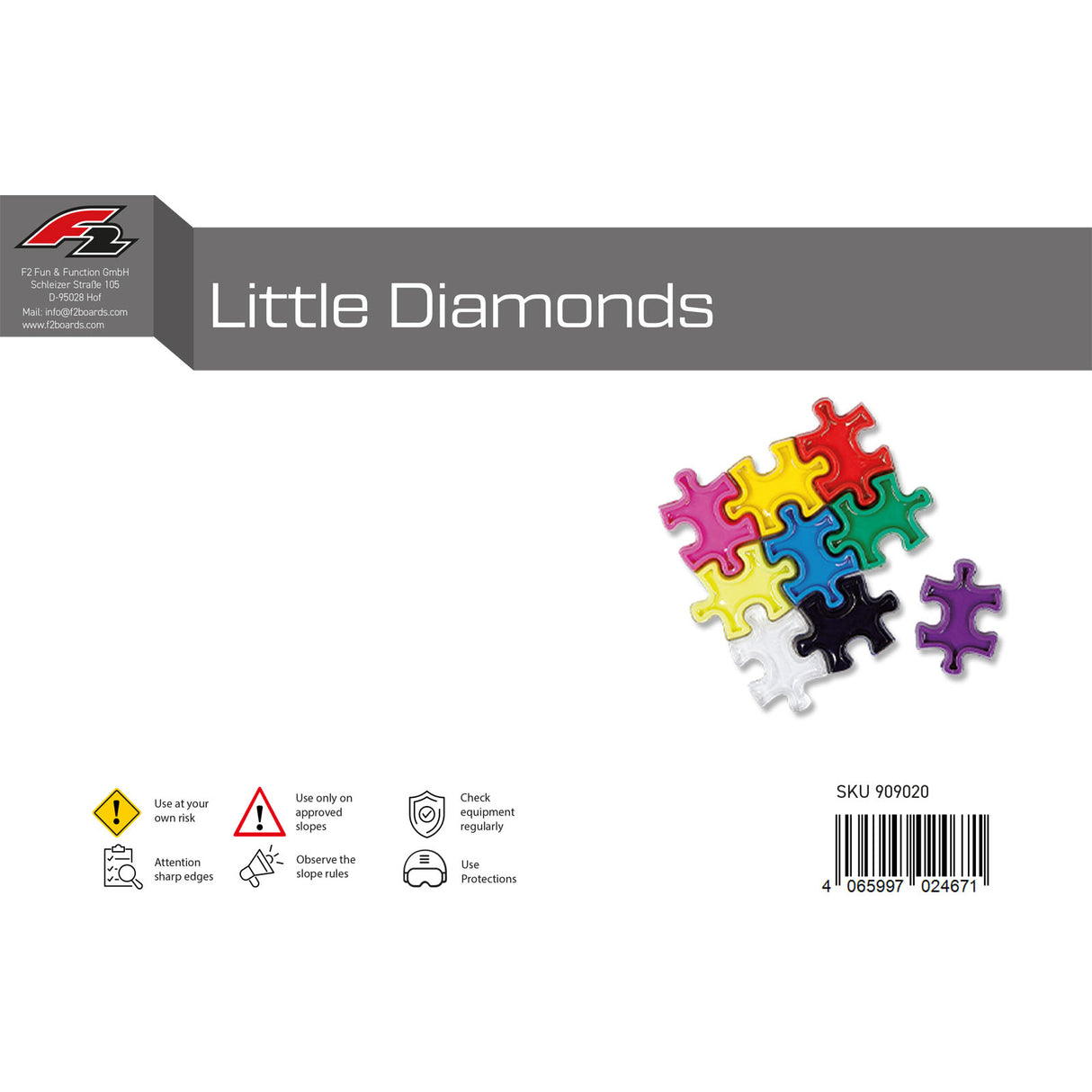 F2 Snowboard Pads Little Diamonds 2024/25