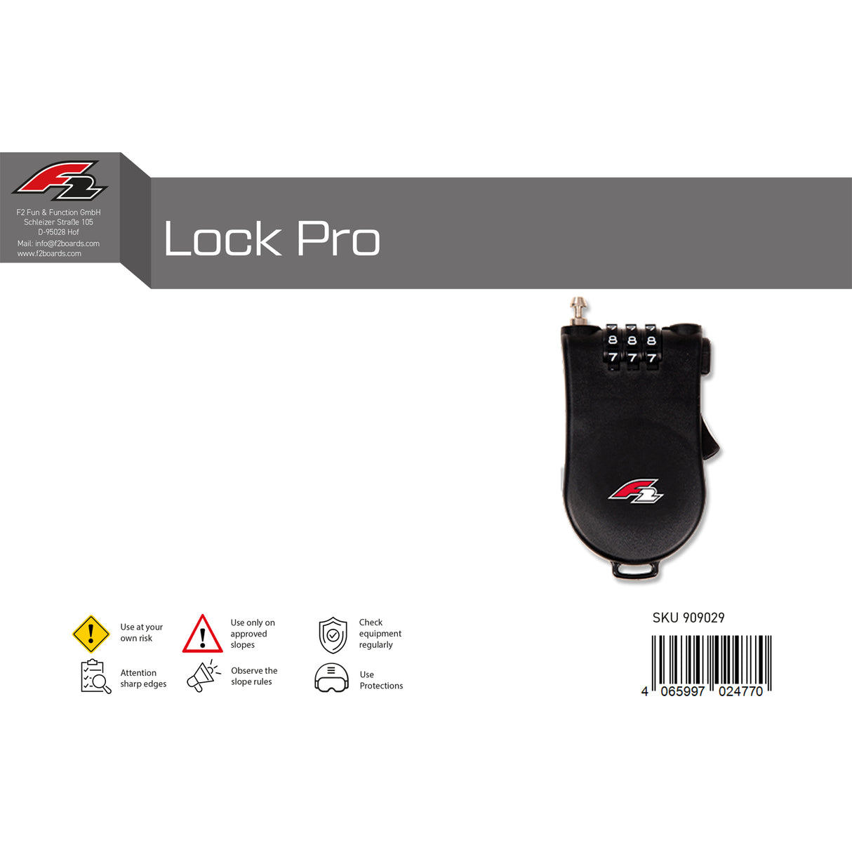 F2 Snowboard Tool Lock Pro 2024/25