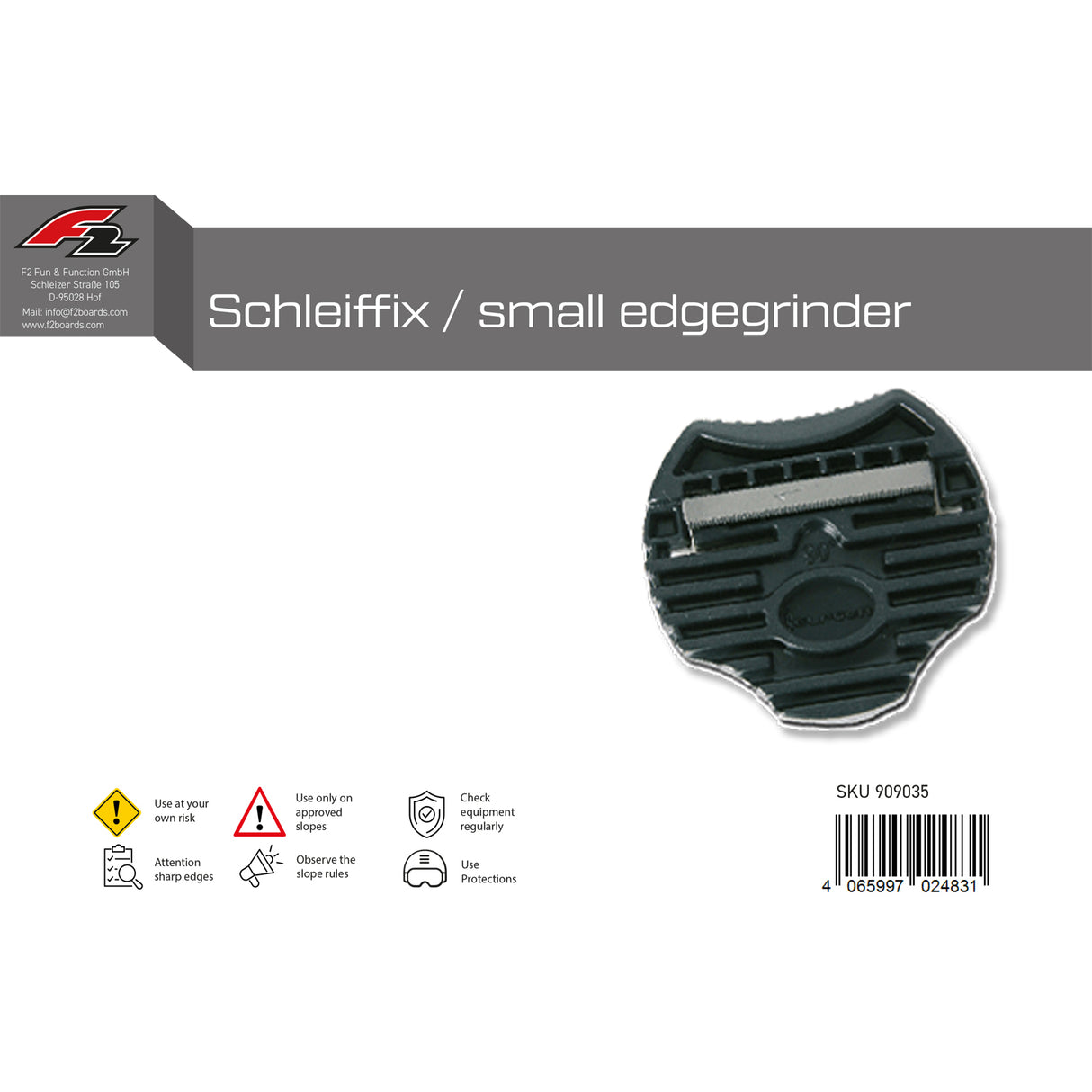 F2 Snowboard Mini Kantenschleifer Schleiffix Small Edgegrinder 2024/25