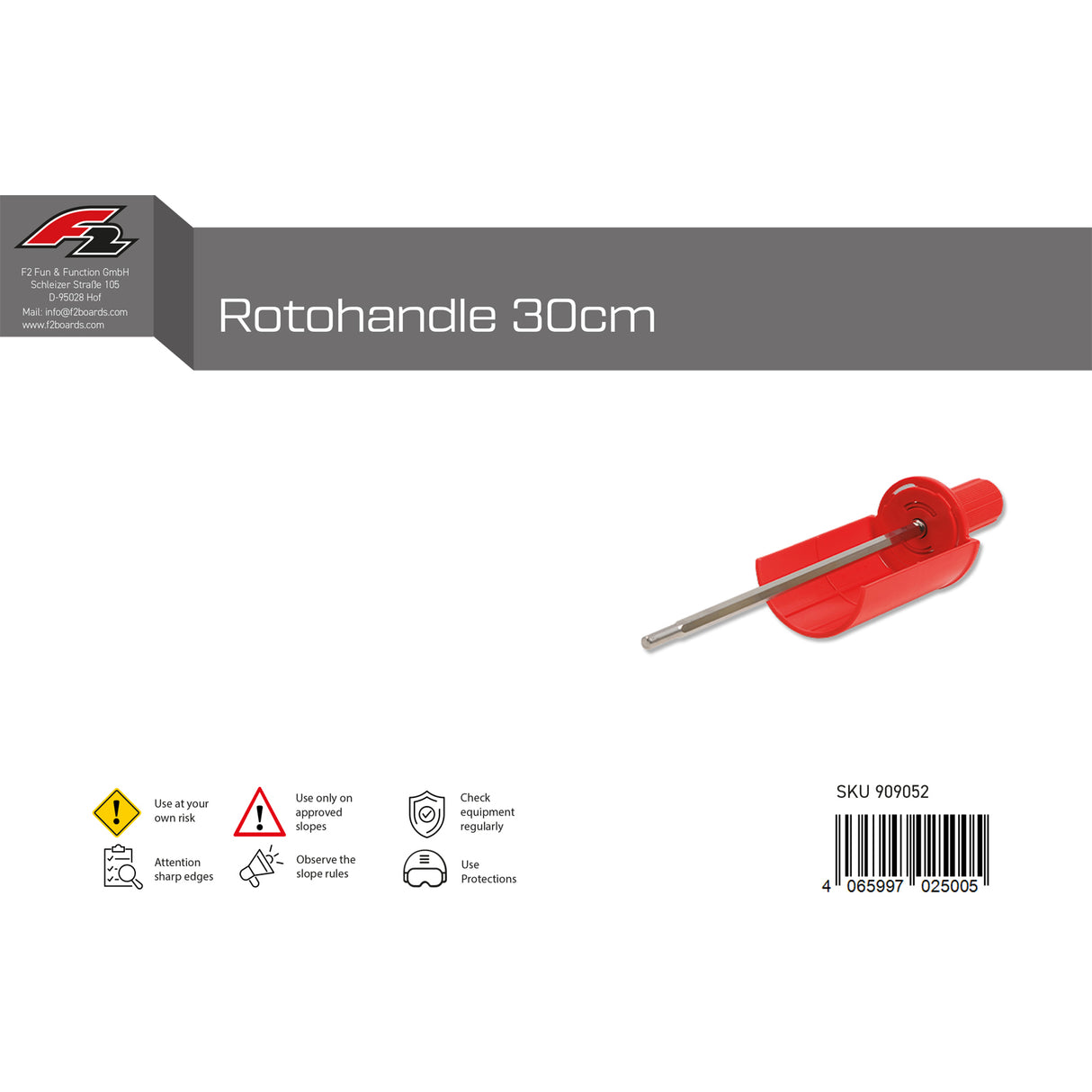 F2 Snowboard Rotobürste Halterung Rotohandle 10cm 2024/25