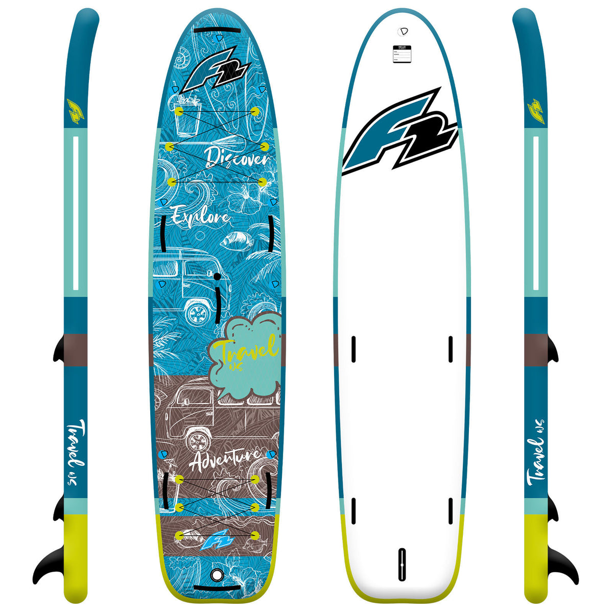 F2 SUP Stand Up Paddle Board Travel WS 12'0''/12'5'' wählbar Blau