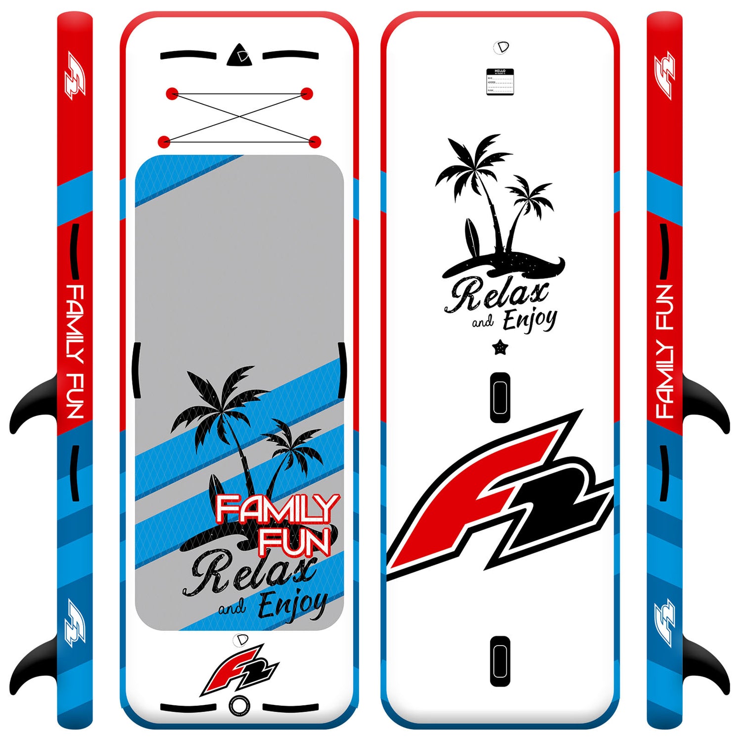 F2 SUP Stand Up Paddle Board Big SUP Unit/Family Fun - Modell wählbar