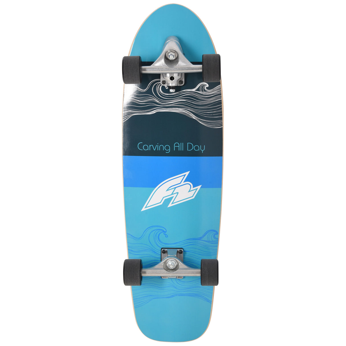 F2 Komplett Board Carving Board Skateboard Skate 9,0"/9,25" wählbar Blau 2024/25