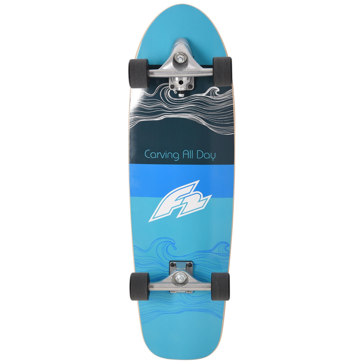 F2 Komplett Board Carving Board Skateboard Skate 9,0"/9,25" wählbar Blau 2024/25