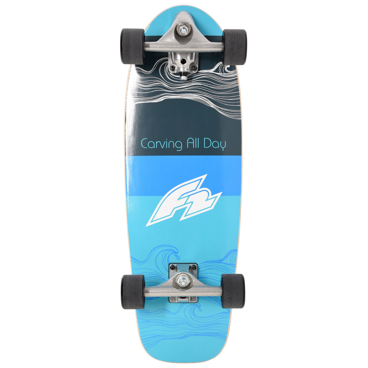 F2 Komplett Board Carving Board Skateboard Skate 9,0"/9,25" wählbar Blau 2024/25