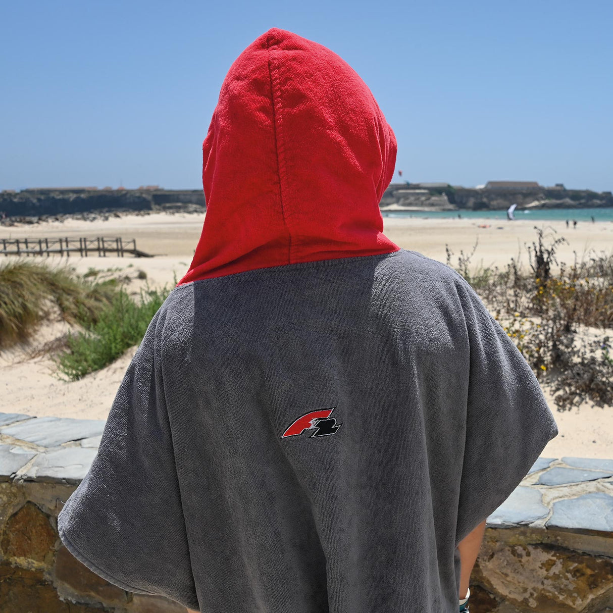 F2 Poncho Surf- Bade- Frottee Poncho Dryrobe Handtuch Modell wählbar Schwarz