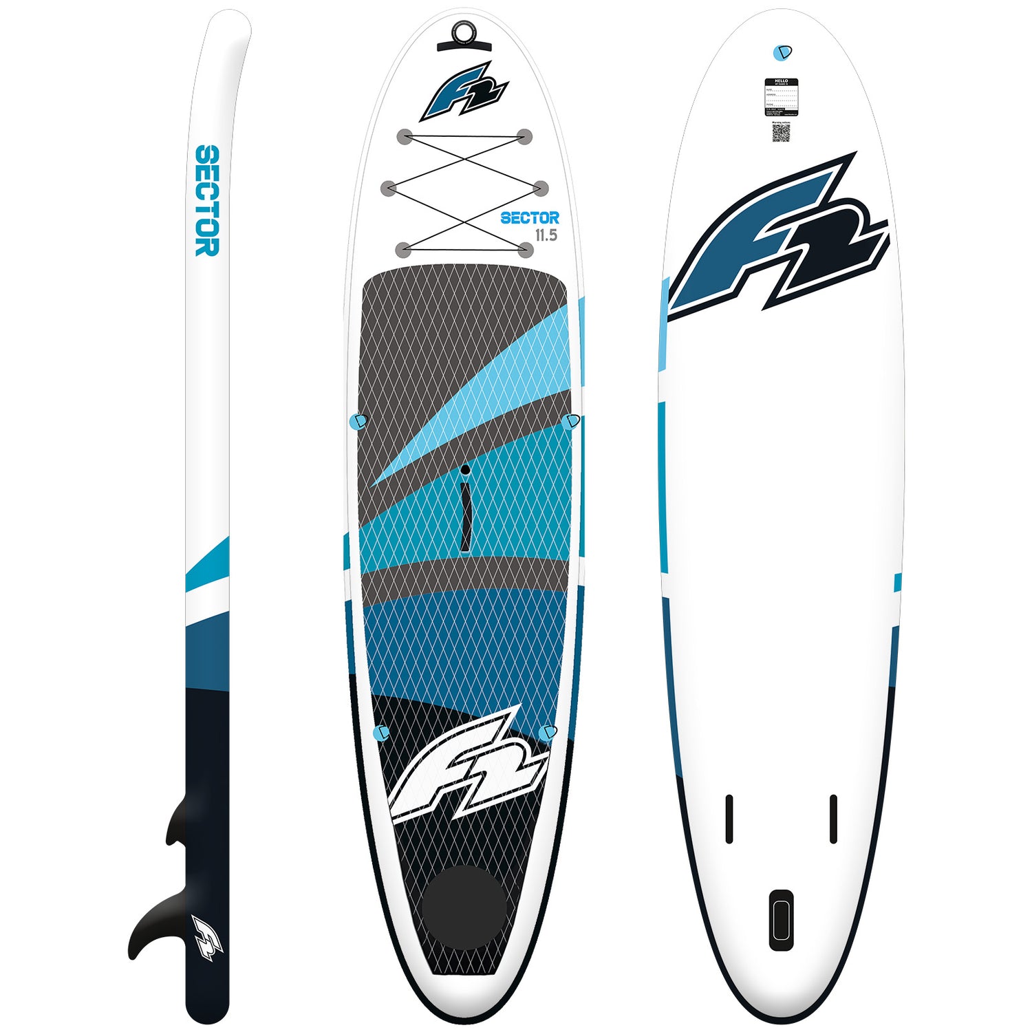 F2 Stand Up Paddle Board SECTOR SMART SUP mit E-Pumpe Größe wählbar Blau 2025
