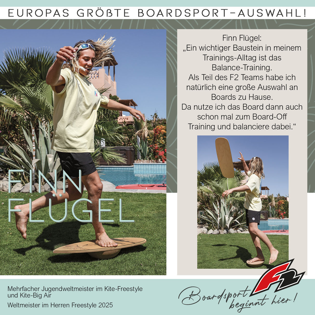 F2 Kork Balance Boards Balance Training Board Only - Modell wählbar