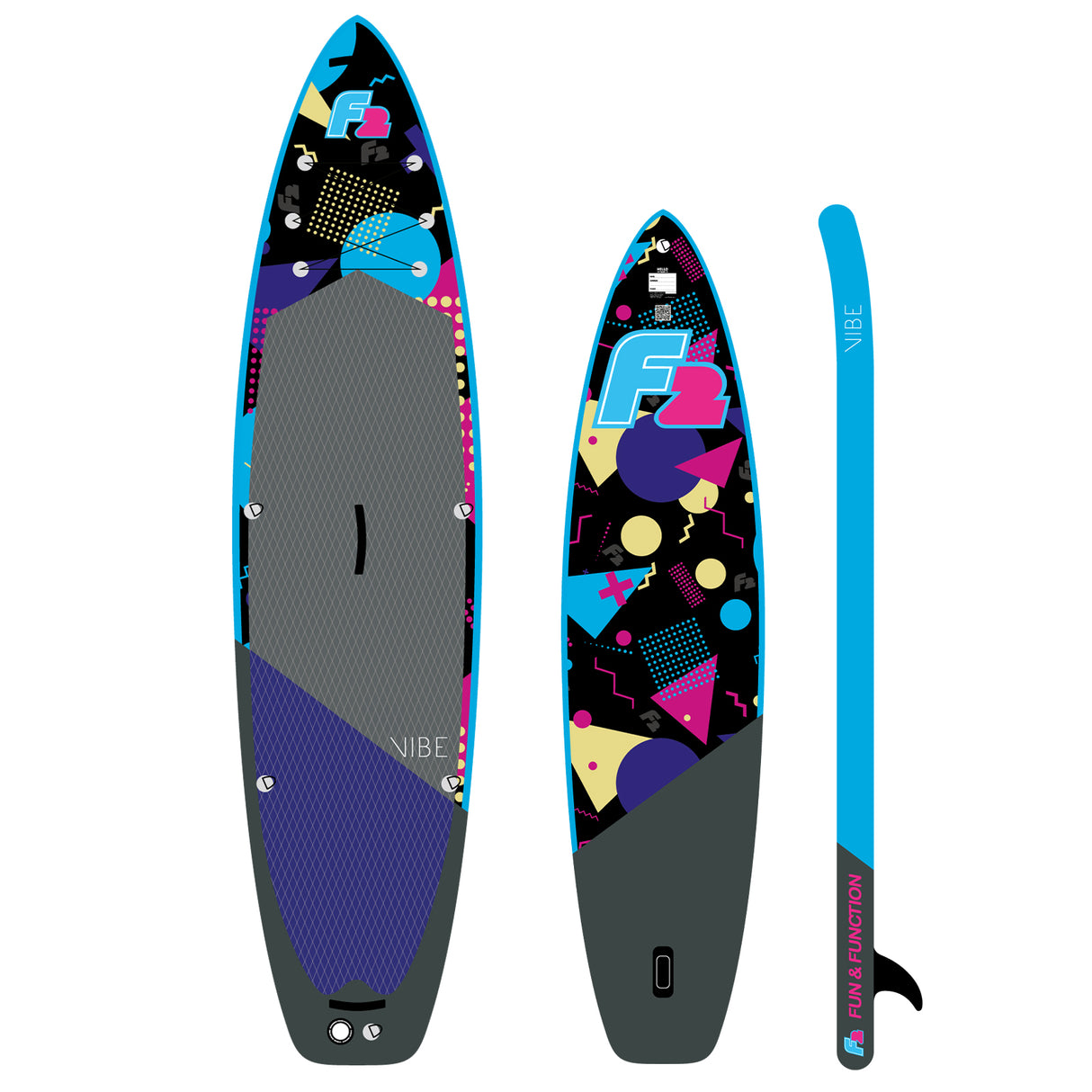 F2 SUP Stand Up Paddle Board Retro Vibe Multicolor Damen-Größe wählbar