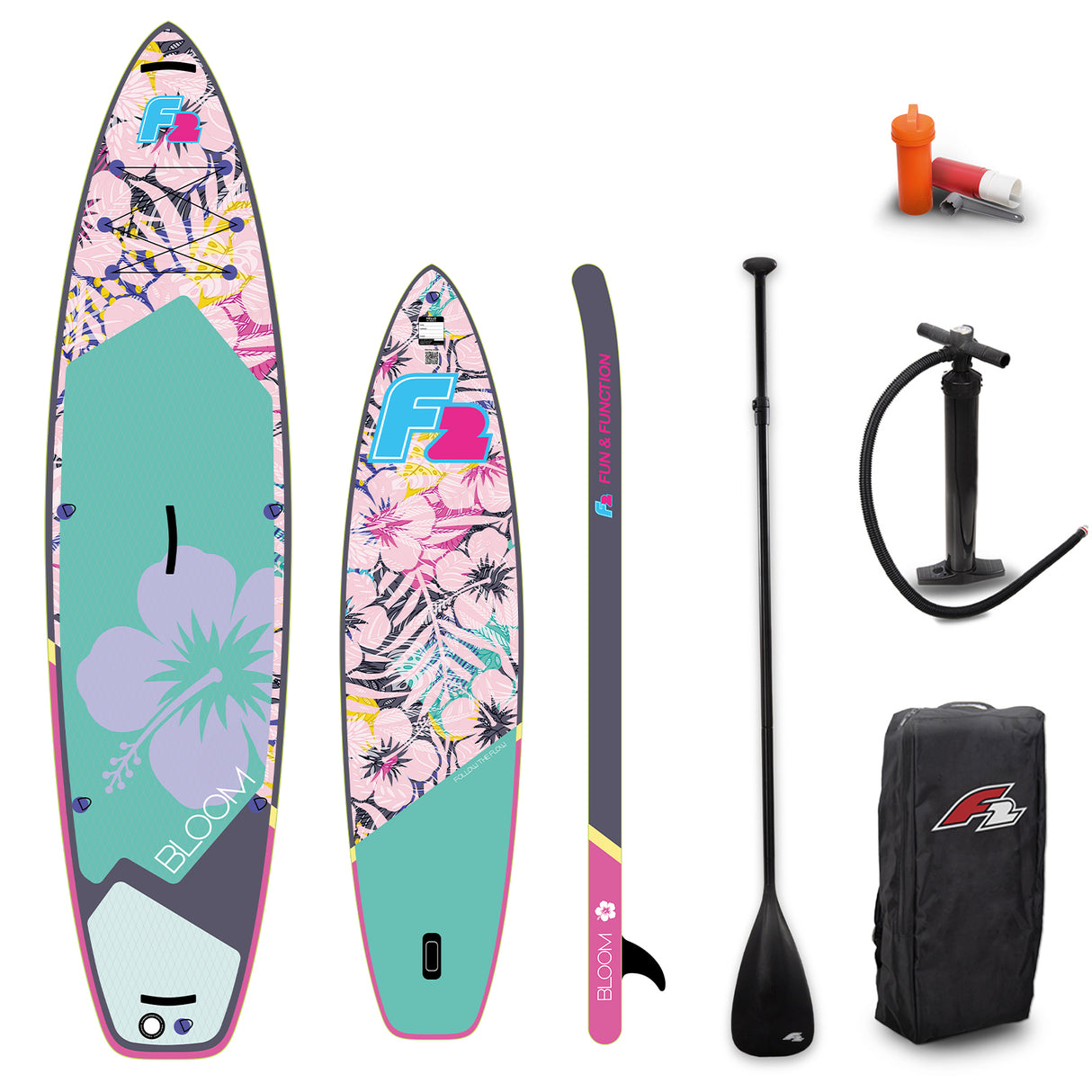 F2 SUP Stand Up Paddle Board Retro Bloom Hibiskus Damen-Größe wählbar