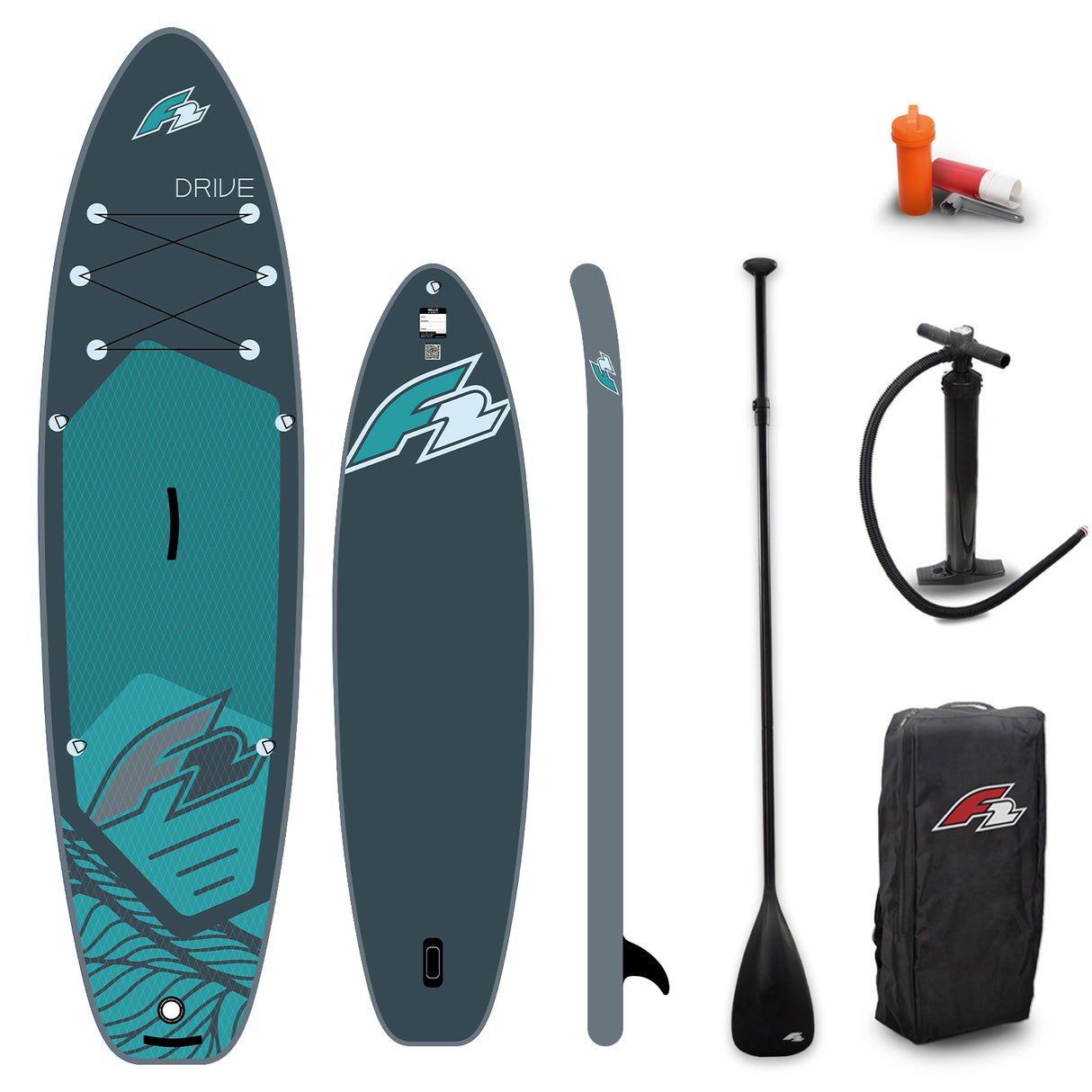 F2 SUP Stand Up Paddle Board Drive Petrol - Größe wählbar