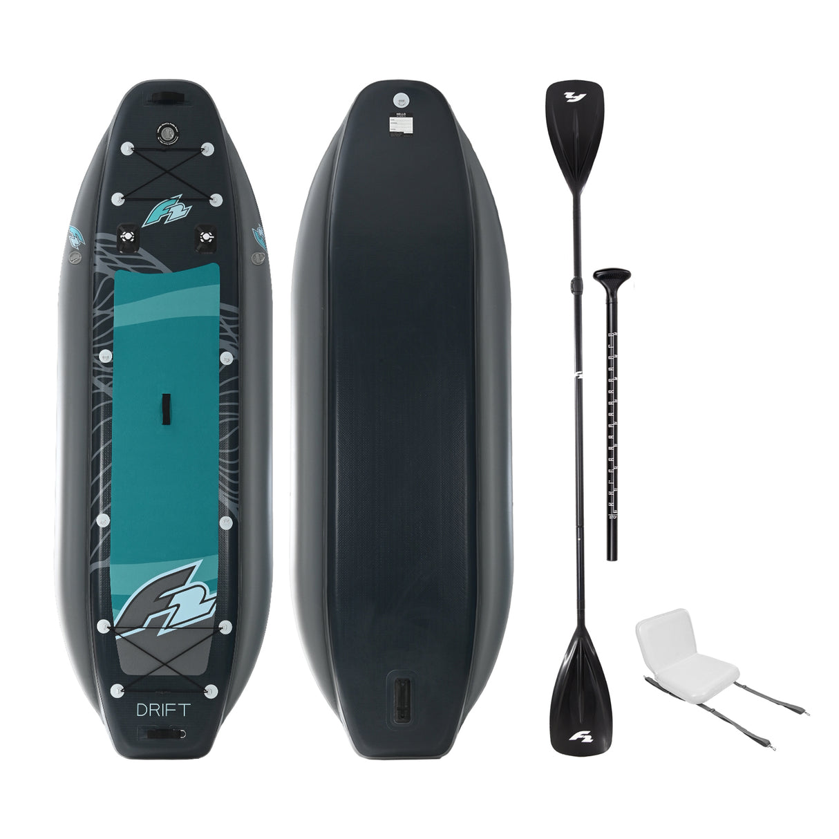 F2 Inflatable Kajak Set Drift Aufblasbar 335cm Grün