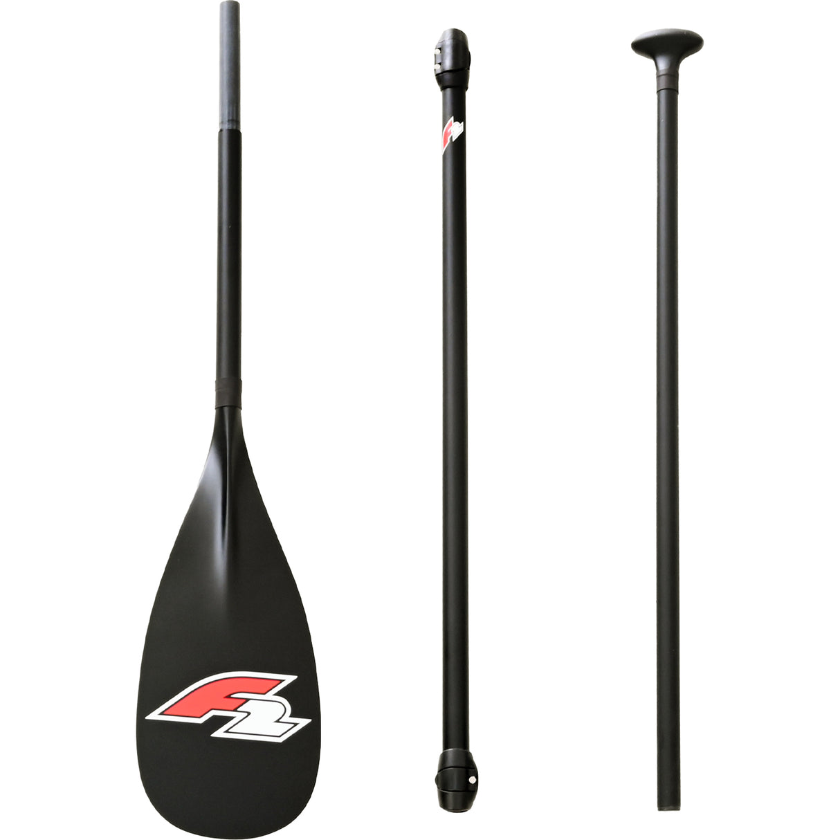 F2 SUP Paddel 90% Carbon Paddle 3-teilig 166-230cm Schwarz