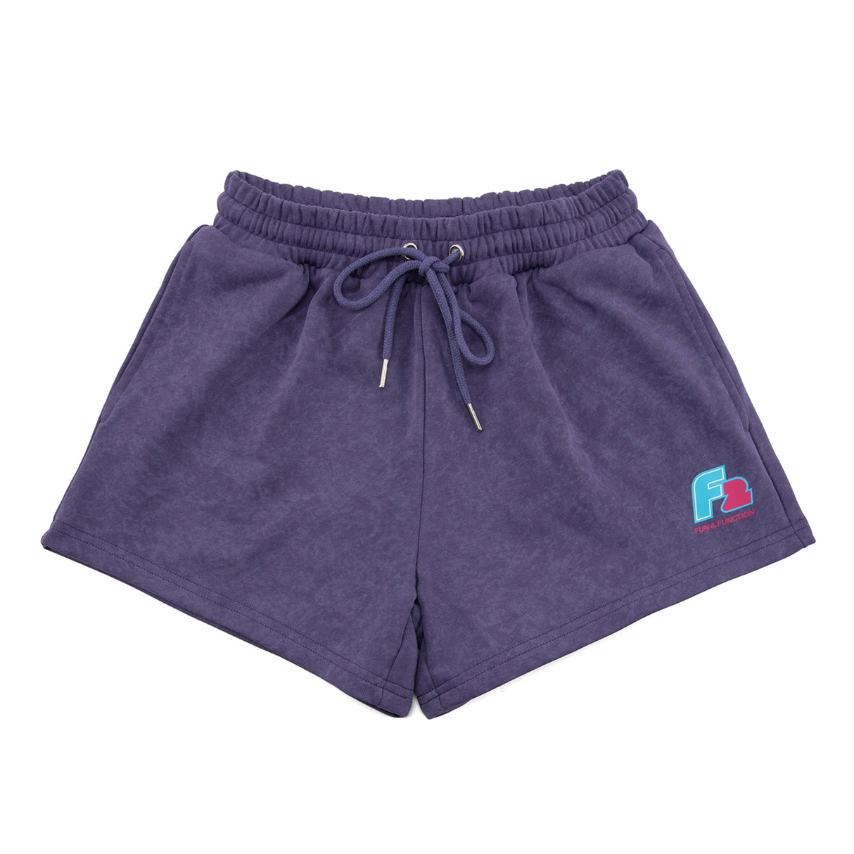 F2 Retro Silberpfeil Shorts Plum Stonewashed Damen Sweatshorts - Größe wählbar