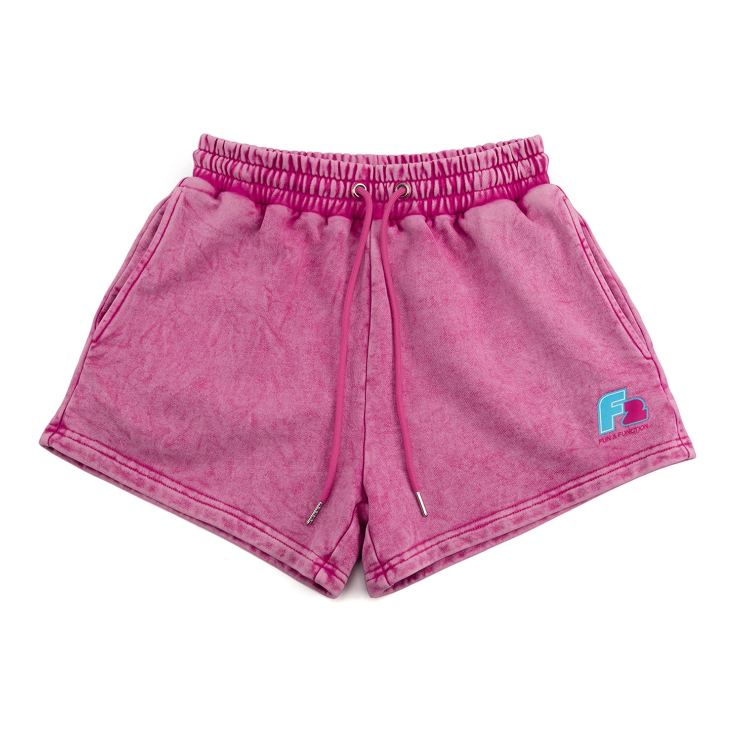 F2 Retro Silberpfeil Shorts Magenta Stonewashed Damen Sweatshorts - Größe wählbar
