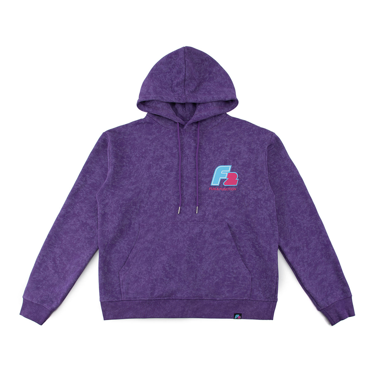 F2 Retro Rave Hoodie Plum Stonewashed Sweatshirt Pullover Lila - Größe wählbar