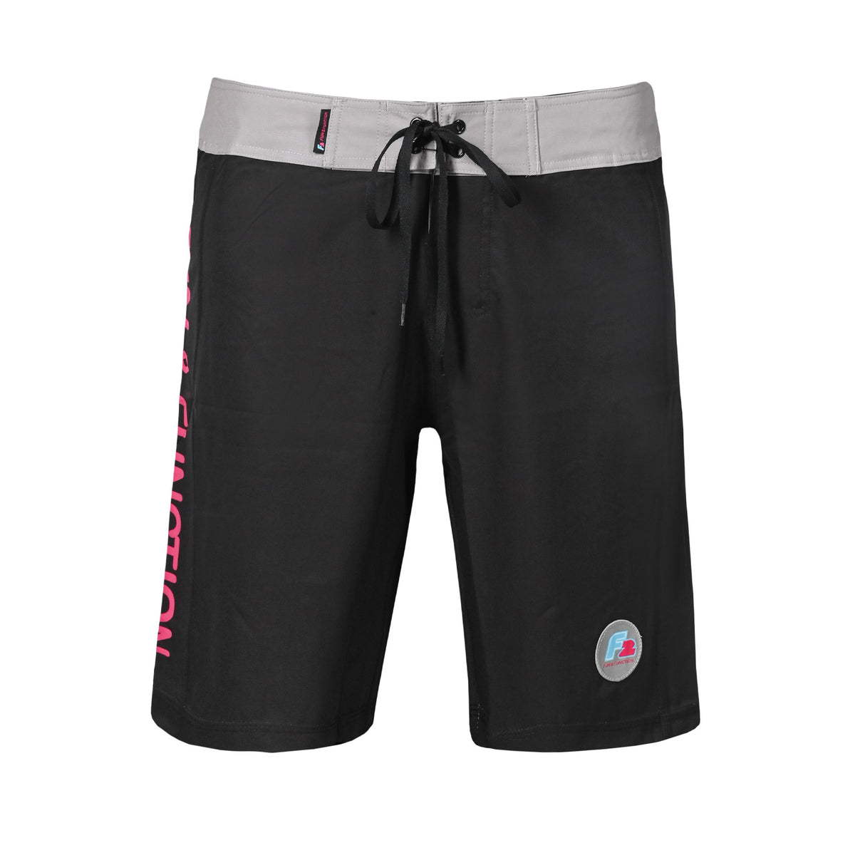 F2 Retro Boardshorts Classic Badeshorts Schwarz - Größe wählbar