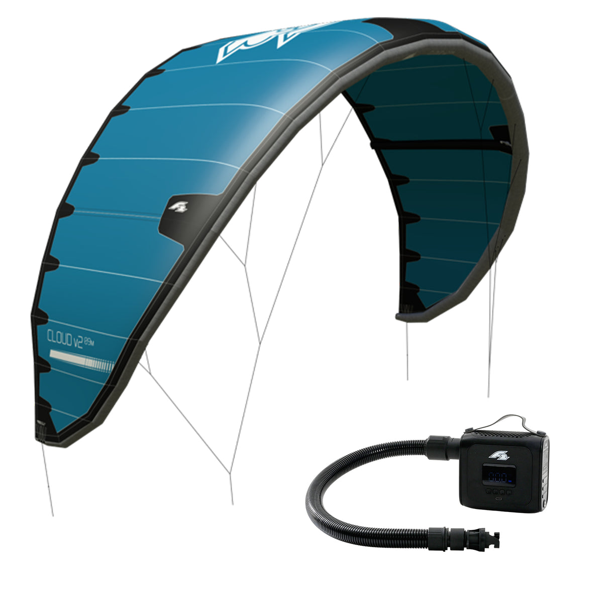 F2 Kite Cloud mit E-Pumpe Zetta - Größe wählbar Blau