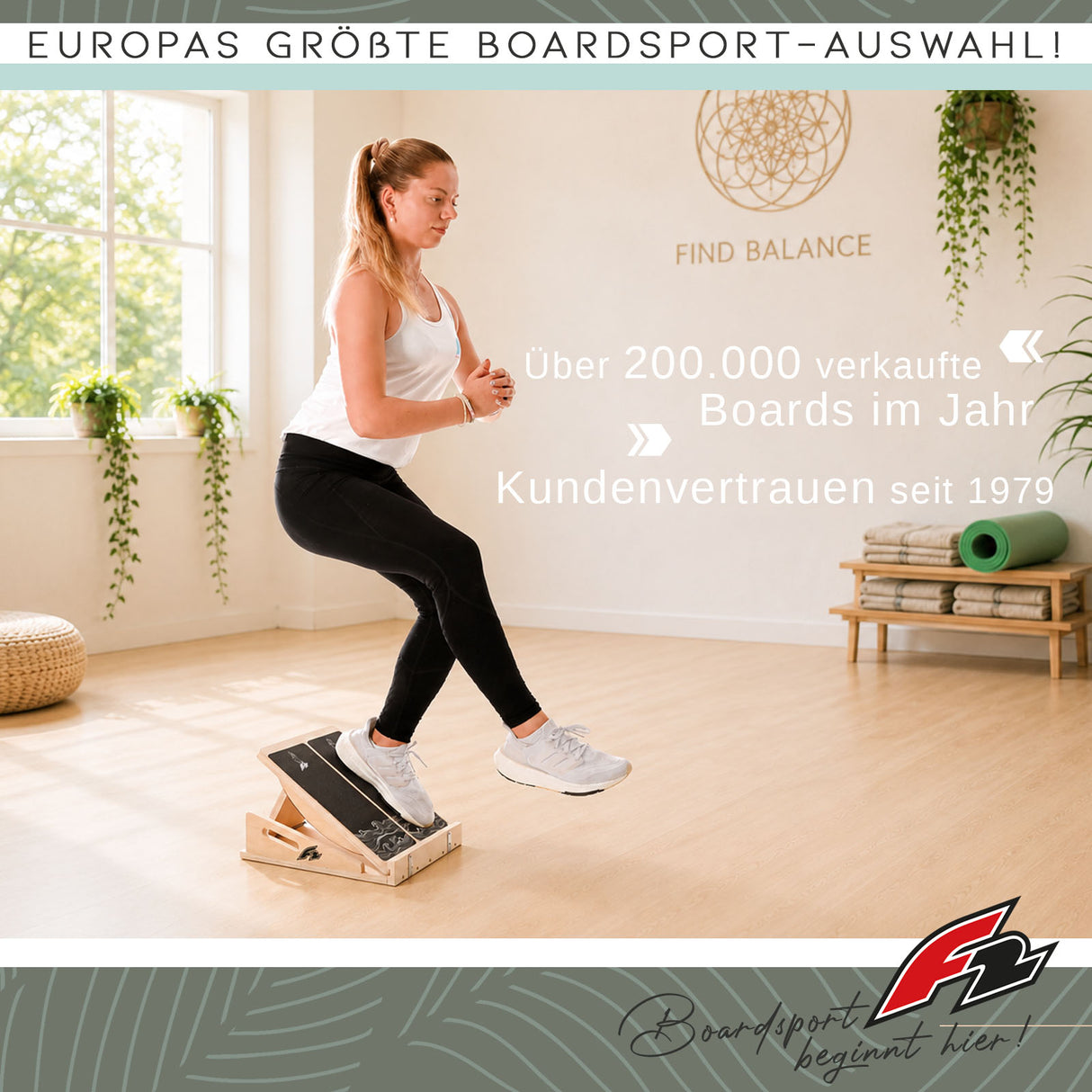 F2 Balance Board Step Board Multi Trainingsgerät Verstellbar Holz