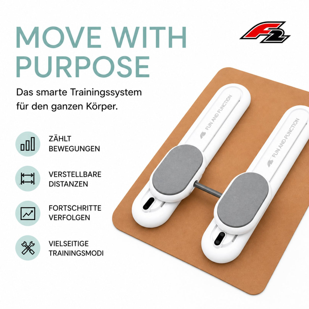 F2 Balance Board Core Pilates Trainer 64cm Weiss