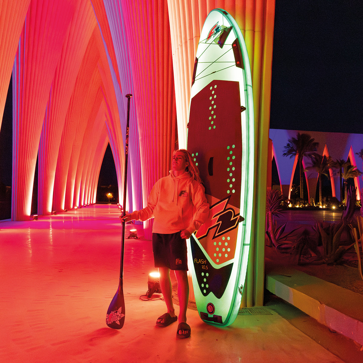 F2 Stand Up Paddle Board Flash Leucht SUP Blau - Größe wählbar