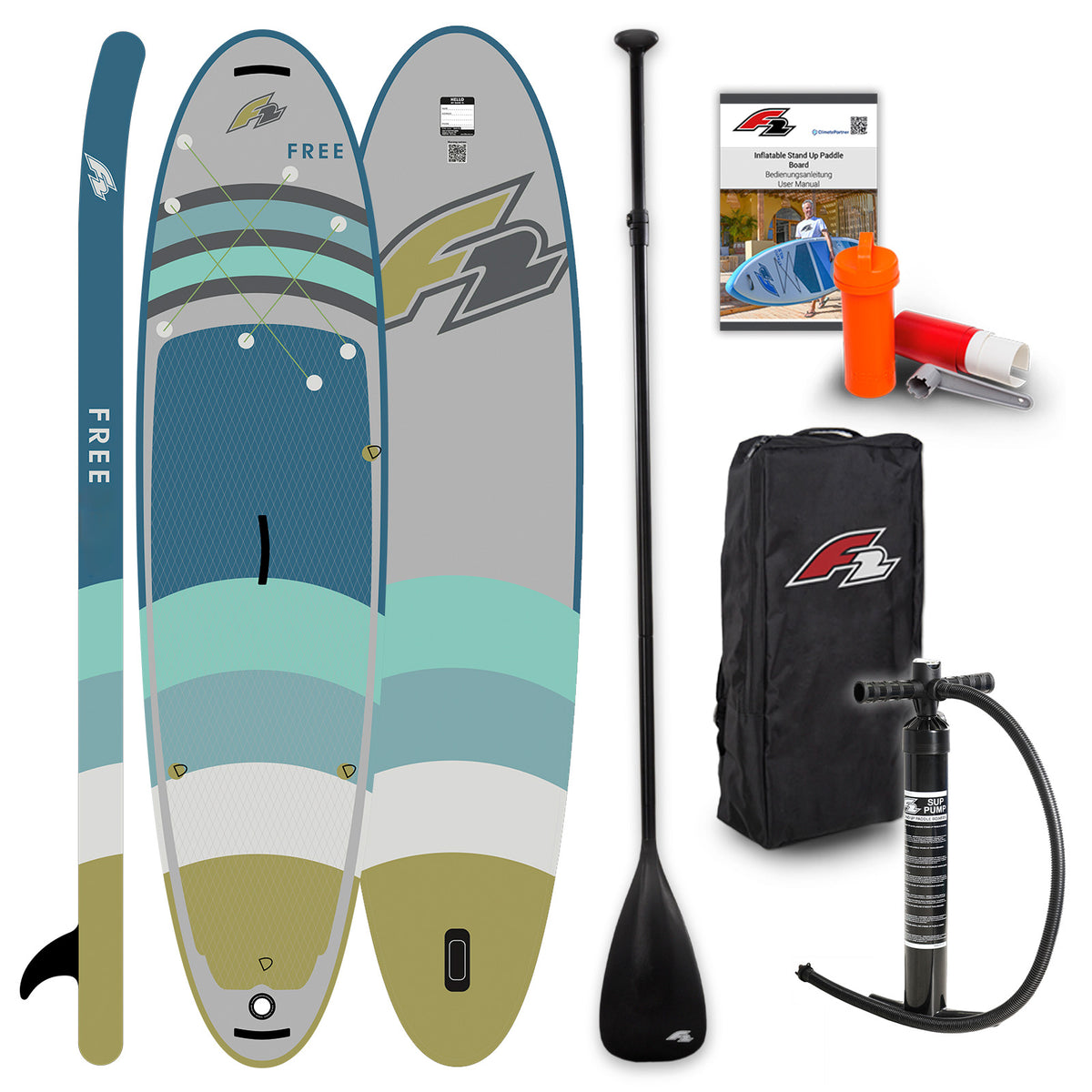 F2 SUP Stand Up Paddle Board Free - Farbe/Größe wählbar