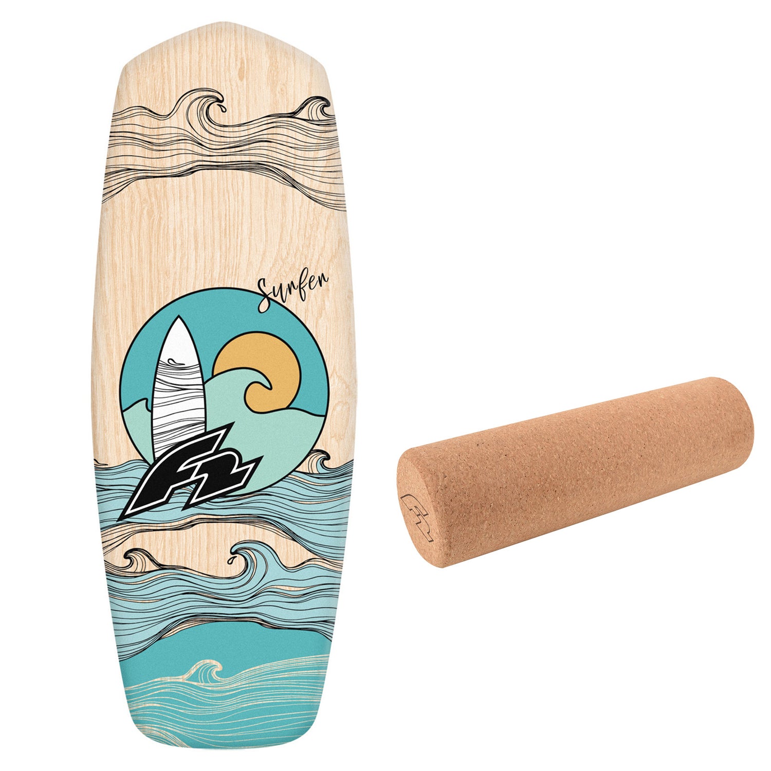F2 Balance Board Set mit Korkrolle Komplettset Modell wählbar