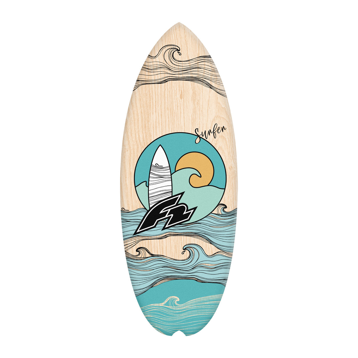 F2 Set Balance Board Halfshell 88x32cm mit Korkrolle