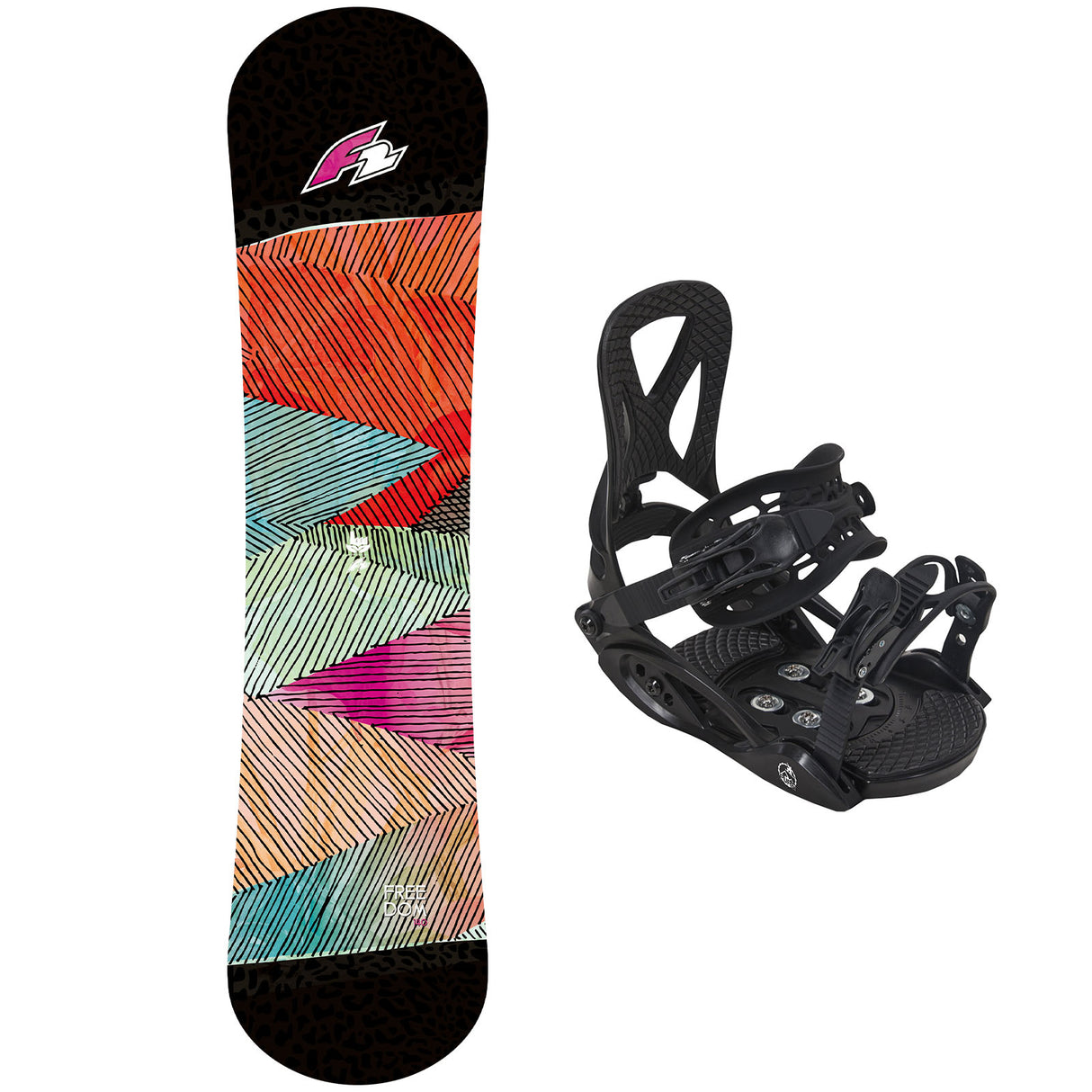 F2 Set Junior Snowboard Freedom mit Eco Pure Bindung Komplettset Größe wählbar