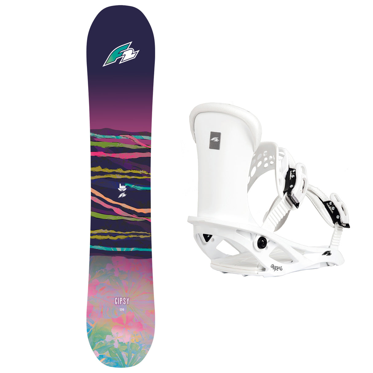 F2 Set Damen Snowboard Gipsy mit Bindung Pipe Girl Komplettset Größe wählbar