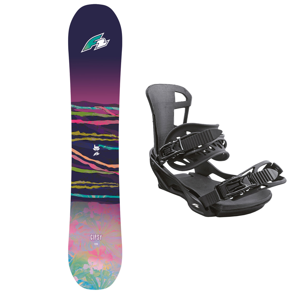 F2 Set Damen Snowboard Gipsy mit Bindung Sonic Pro Girl M Komplettset Größe wählbar