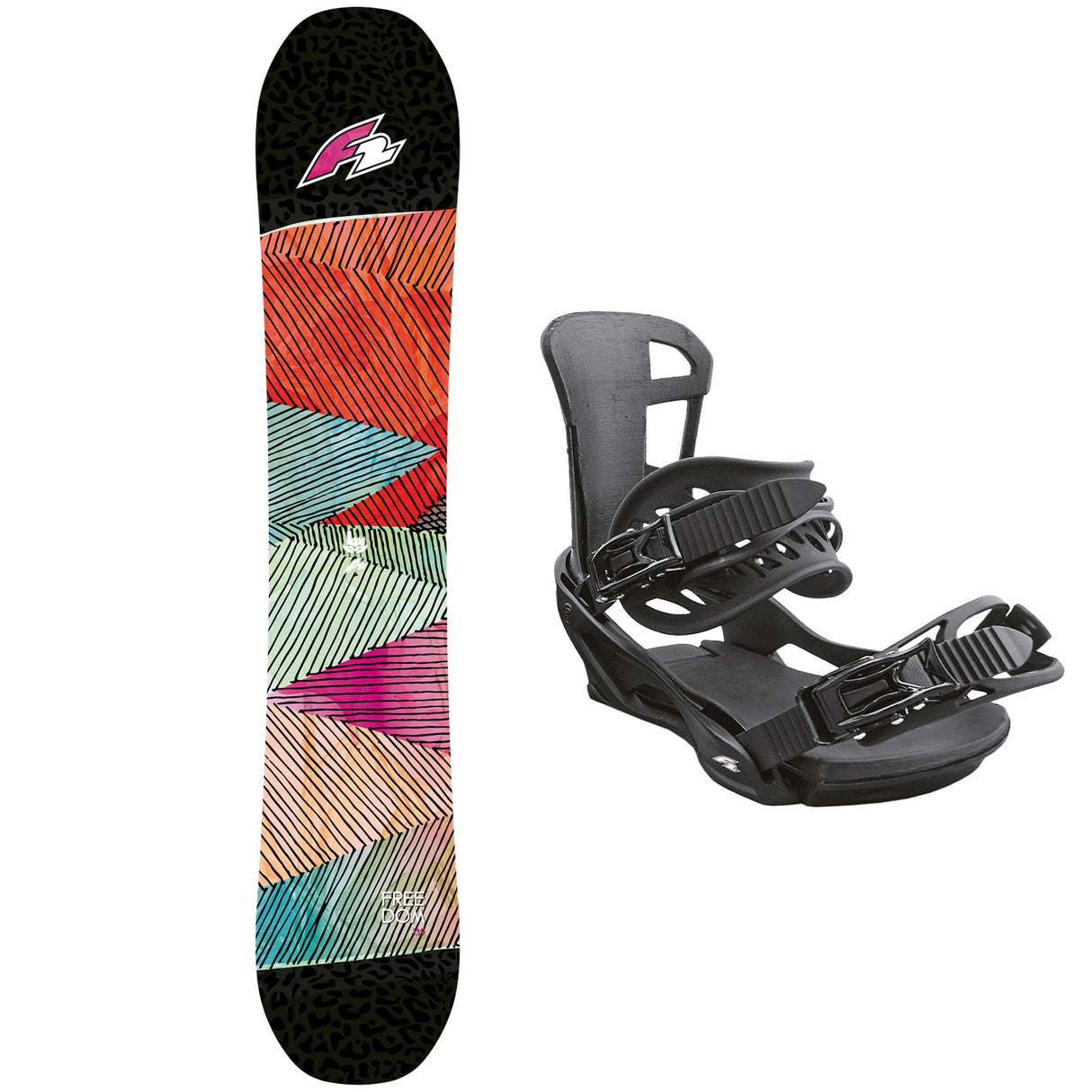 F2 Set Damen Snowboard Freedom mit Sonic Pro Bindung Größe wählbar