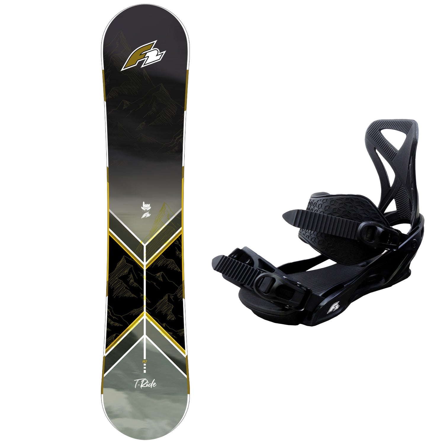 F2 Set Herren Snowboard T-Ride mit Bindung Sonic Pro Komplettset Größe wählbar