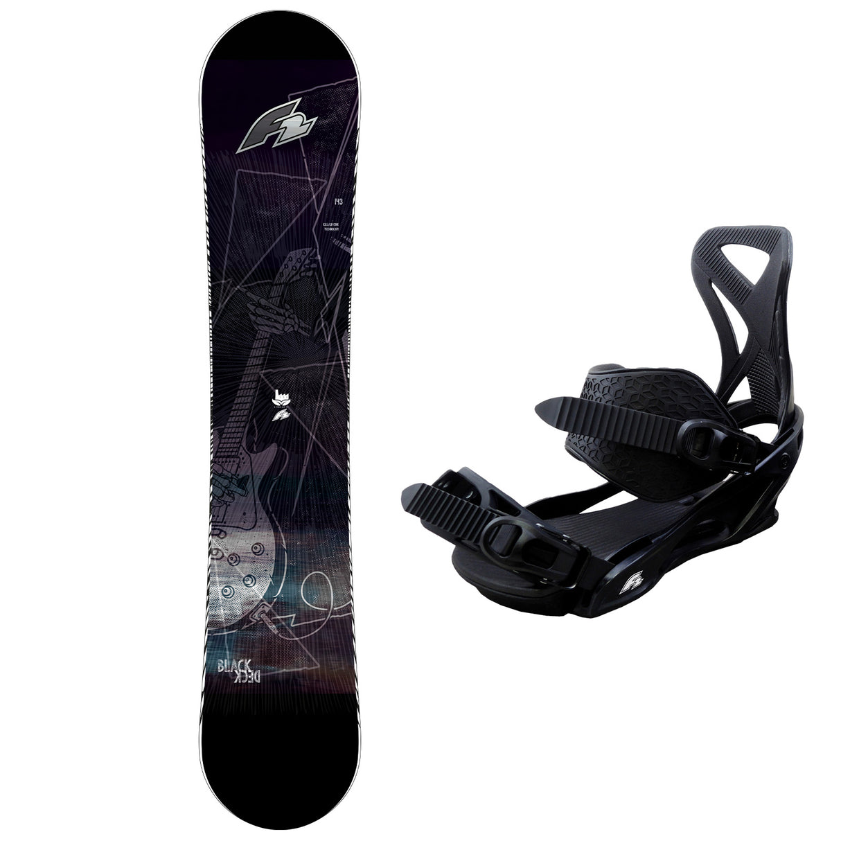 F2 Set Herren Snowboard Blackdeck mit Bindung Sonic Pro Komplettset Größe wählbar