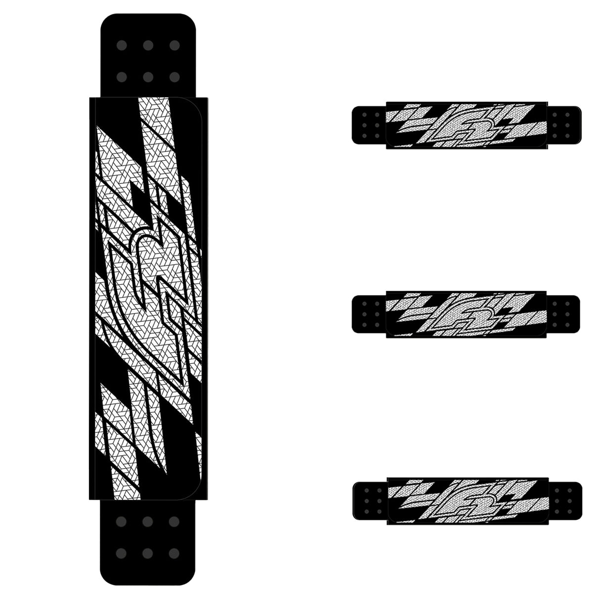 F2 4er Set Windsurf Foot Strap Fußschlaufen Onesize Schwarz/Weiss
