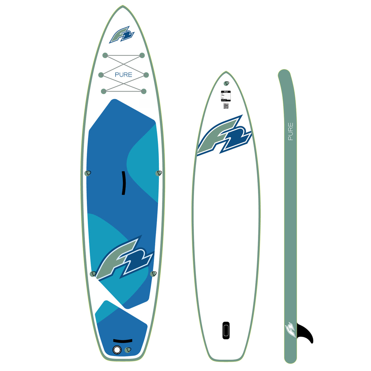 F2 Set Stand Up Paddle Board Pure Weiss 10,6 + Basic Zubehör Paket