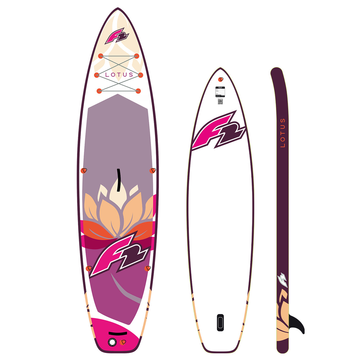 F2 Set Damen Stand Up Paddle Board Lotus Lila 10,2 + Basic Zubehör Paket