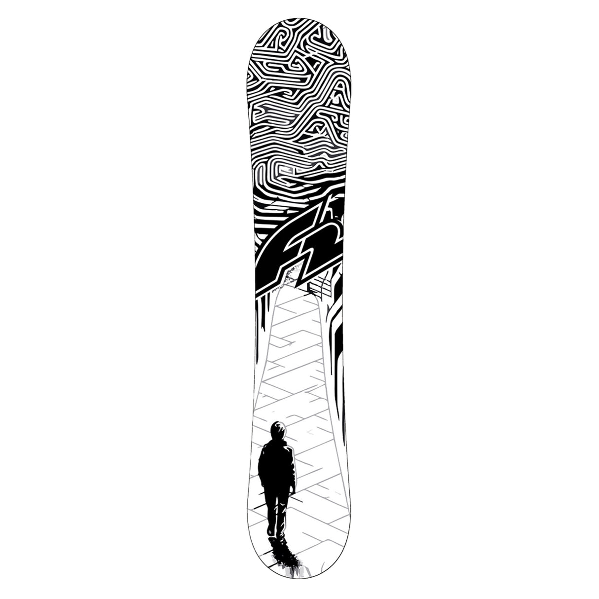 F2 Set Snowboard Blackdeck Schwarz/Weiss + Sonic Pro Bindung - Komplettset Größen wählbar