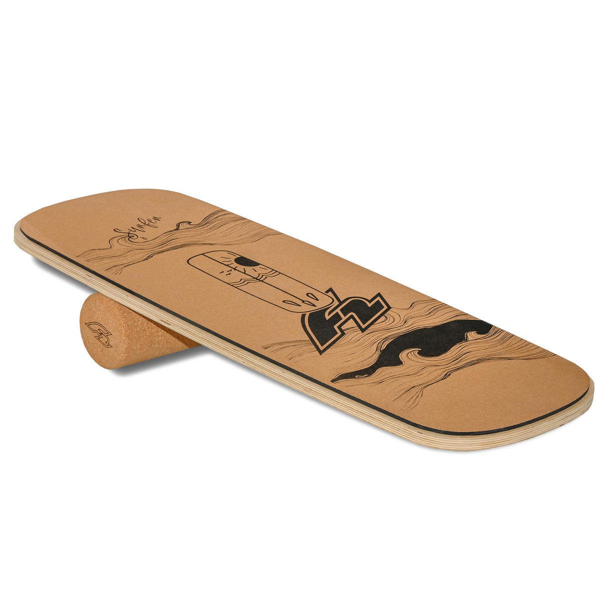 F2 Set Kork Balance Board Pill Flat Shape 83x29cm + Halbkugel