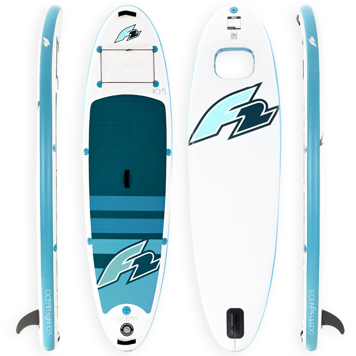 F2 Set Stand Up Paddle Board Ocean Sight Weiss 11,5 + Basic Zubehör Paket